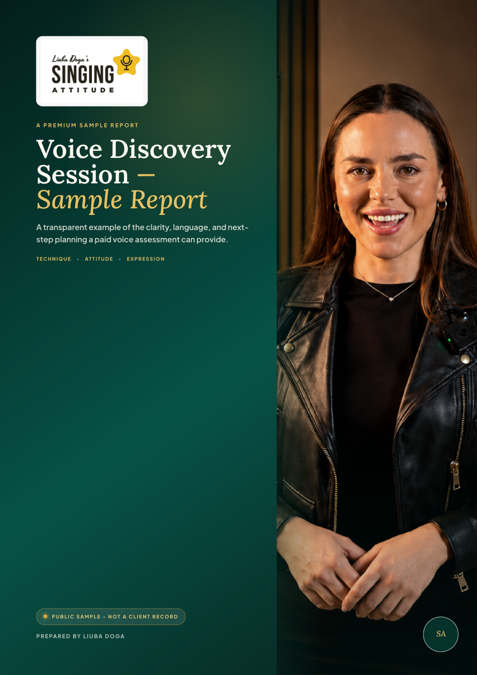 Cover of the Voice Discovery Session sample report